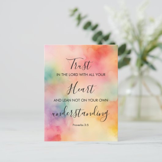 Proverbs 3:5 Bible Verse Memory Card Postkarte (Stehend Vorderseite)