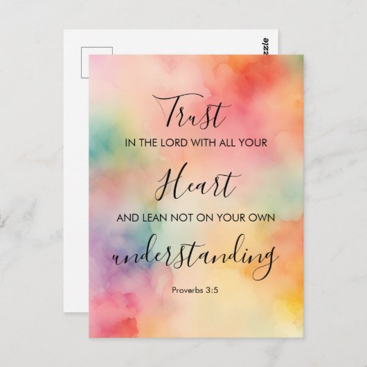 Proverbs 3:5 Bible Verse Memory Card Postkarte (Vorne/Hinten)