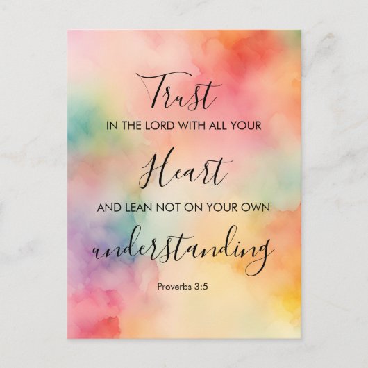 Proverbs 3:5 Bible Verse Memory Card Postkarte (Vorderseite)