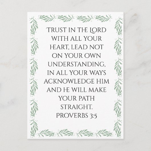Proverbs 3:5 Poster Postkarte (Vorderseite)