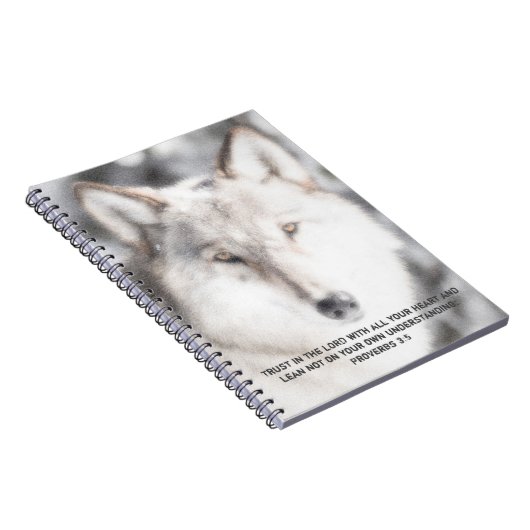 Proverbs 3:5 Wolf-Notebook Notizblock (Rechte Seite)
