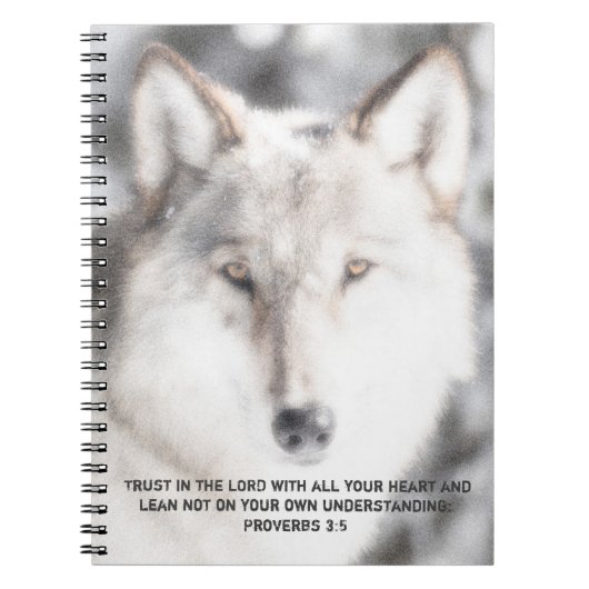 Proverbs 3:5 Wolf-Notebook Notizblock (Vorderseite)