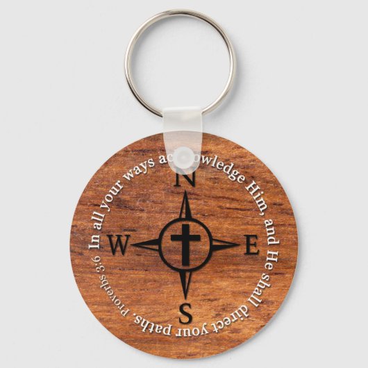 Proverbs 3:6 Direct Your Paths Bible Verse Compass Schlüsselanhänger (Vorderseite)