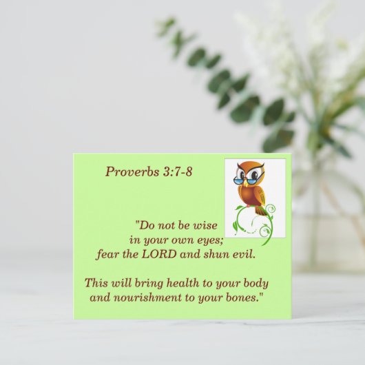 Proverbs 3:7-8 Bible Verse Memory Card Postkarte (Stehend Vorderseite)
