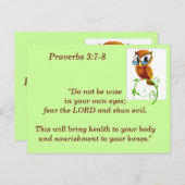 Proverbs 3:7-8 Bible Verse Memory Card Postkarte (Vorne/Hinten)