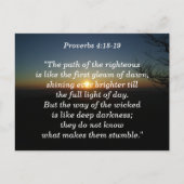 Proverbs 4:18-19 Scripture Memory Card Postkarte (Vorderseite)