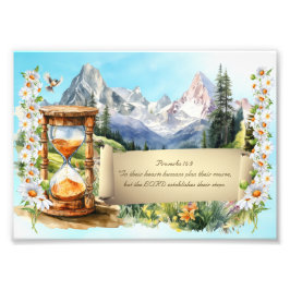 Proverbs Art Print Alps Daisies Hourglass 5 x 7 Fotodruck