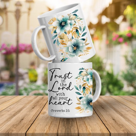 Proverbs Bible Verse Floral Coffee Mug Kaffeetasse