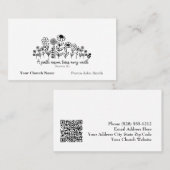 Proverbs Bible Verse Floral Doodle Church Visitenkarte (Vorne/Hinten)