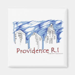 Providence mit blauen Skylinen Magnet