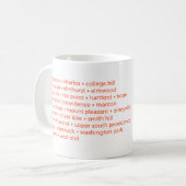 Providence-Nachbarschafts-Karten-Tasse Kaffeetasse (Vorderseite Links)