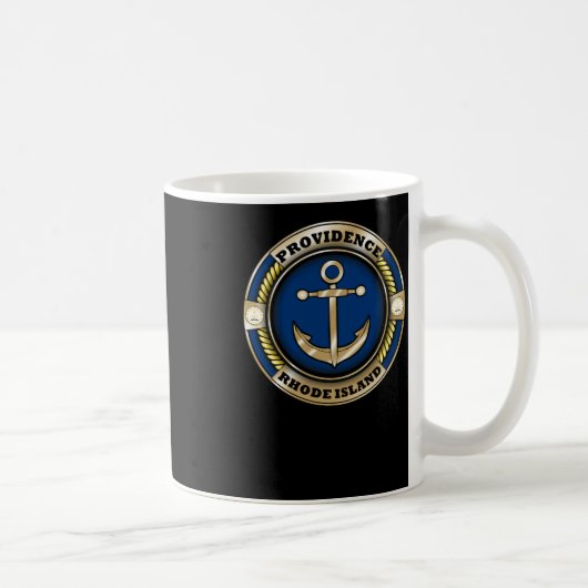 Providence Rhode Island Anker-Emblem-Aufkleber Kaffeetasse (Rechts)