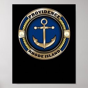 Providence Rhode Island Anker-Emblem-Aufkleber Poster