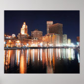 Providence, Rhode Island at night Poster (Vorne)
