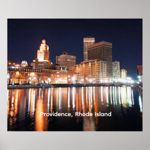 Providence, Rhode Island bei Nacht Poster