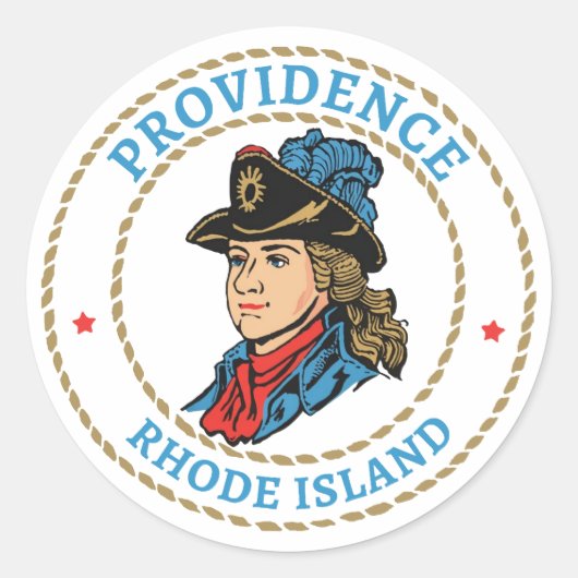 Providence Rhode Island Colonial Runder Aufkleber (Vorderseite)