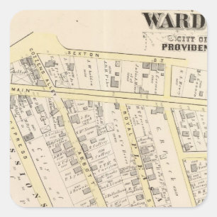 Providence Rhode Island Karte 2 Quadratischer Aufkleber