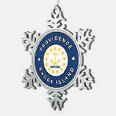 Providence Rhode Island Schneeflocken Zinn-Ornament (Rechts)