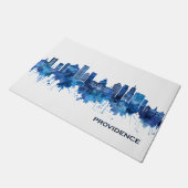 Providence Rhode Island Skyline Blue Fußmatte (Schrägansicht)