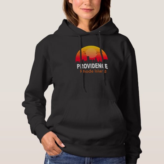 Providence Rhode Island Vintage Sunset Retro City  Hoodie (Vorderseite)