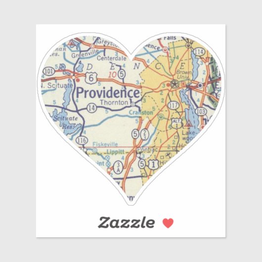 Providence RI Map Aufkleber (Blatt)