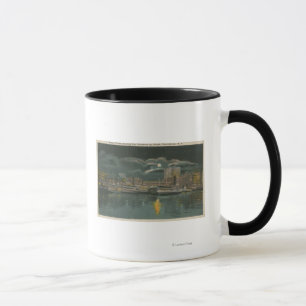 Providence, RI - Nachtansicht der Stadt u. der Tasse