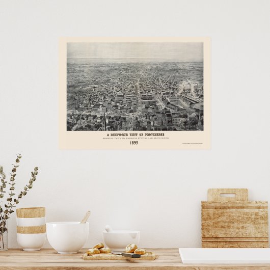 Providence, RI Panoramic Map - 1894 Poster (Küche)