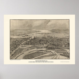 Providence, RI Panoramic Map - 1896 Poster