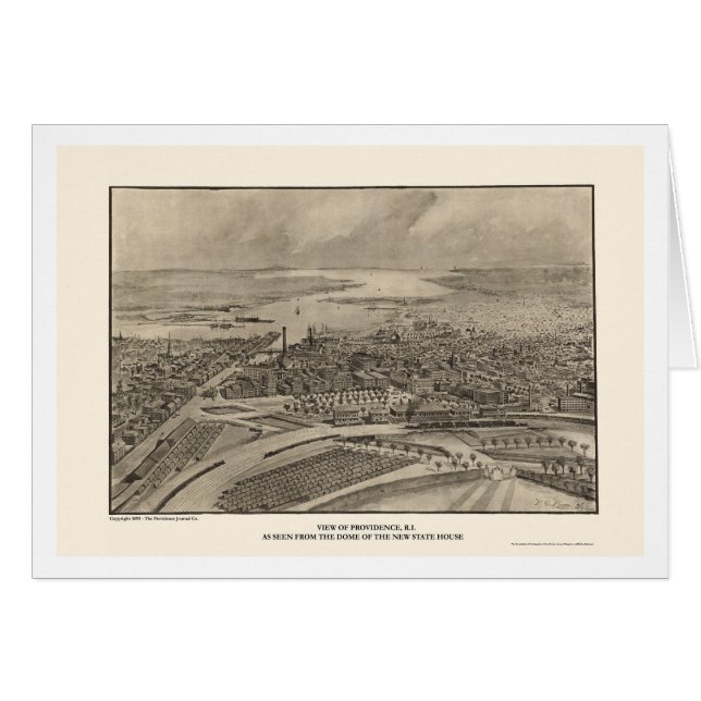 Providence, RI panoramische Karte - 1896 (Vorderseite (Horizontal))