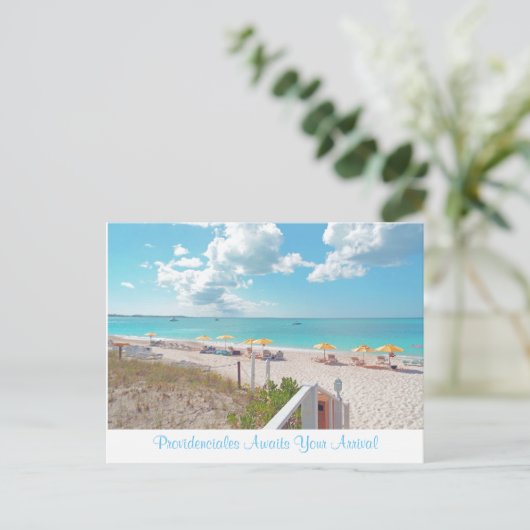 "PROVIDENCIALES ERWARTET IHRE ANKUNFT" POSTCARD POSTKARTE (Stehend Vorderseite)