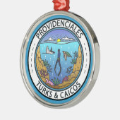 Providenciales Turks and Caicos Scuba Abzeichen Ornament Aus Metall (Links)