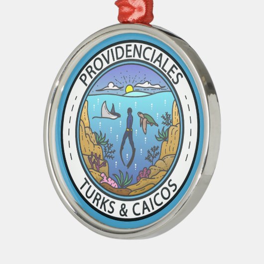 Providenciales Turks and Caicos Scuba Abzeichen Ornament Aus Metall (Links)