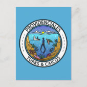 Providenciales Turks and Caicos Scuba Abzeichen Postkarte (Vorderseite)