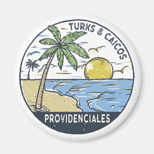 Providenciales Turks- und Caicos-Inseln Vintage Magnet