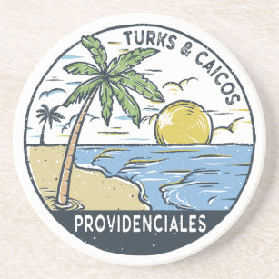 Providenciales Turks und Caicos Vintag Getränkeuntersetzer