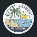 Providenciales Turks und Caicos Vintag Magnet<br><div class="desc">Providenciales Vektorgrafik Design. Providenciales, auch Provo genannt, ist eine Insel im Archipel der Türken und Caicos, im Atlantischen Ozean. Er ist von sanften Sandstränden umgeben, von denen viele an der Nordküste liegen.</div>