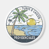 Providenciales Turks und Caicos Vintag Magnet (Vorne)