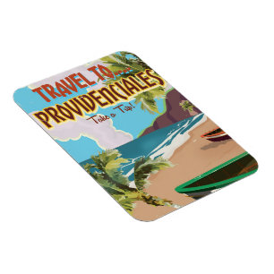Providenciales vintage travel poster magnet