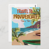 Providenciales vintage travel poster postkarte (Vorne/Hinten)