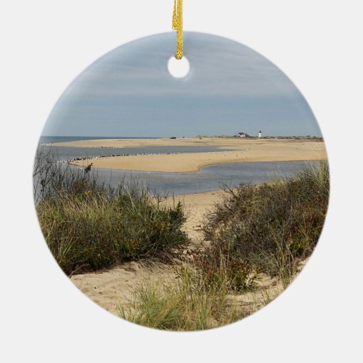 Provincetown Beach auf Cape Cod Keramik Ornament (Hinten)