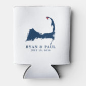 Provincetown Cape Cod Map Blue and Red Heart Dosenkühler (Vorderseite)