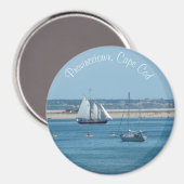 Provincetown Cape Cod Sailboat Ocean Foto Magnet (Vorderseite/Rückseite)