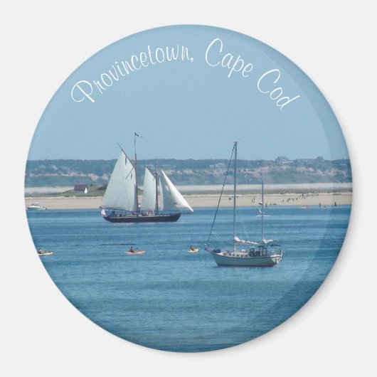 Provincetown Cape Cod Sailboat Ocean Foto Magnet (Vorne)