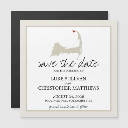 Provincetown Cape Cod Wedding Save the Date Magneteinladung (Vorne/Hinten)