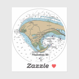Provincetown MA Cape Cod Chart Aufkleber