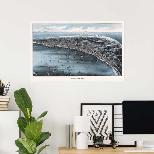 Provincetown, MA Panoramic Map - 1910 Poster (Heimbüro)
