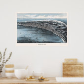 Provincetown, MA Panoramic Map - 1910 Poster (Küche)