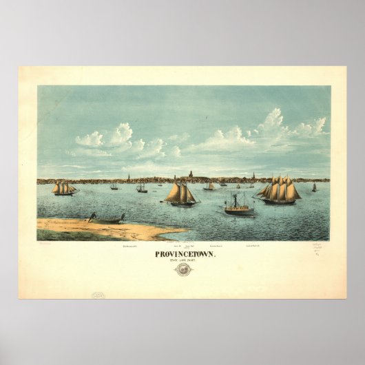 Provincetown Massachusetts 1877 Antique Panorama Poster (Vorne)