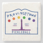 Provincetown Pickleball Stone Untersetzer v1 (Vorderseite)