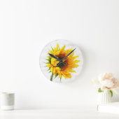 Provincetown Sonnenblume Runde Wanduhr (Zuhause)